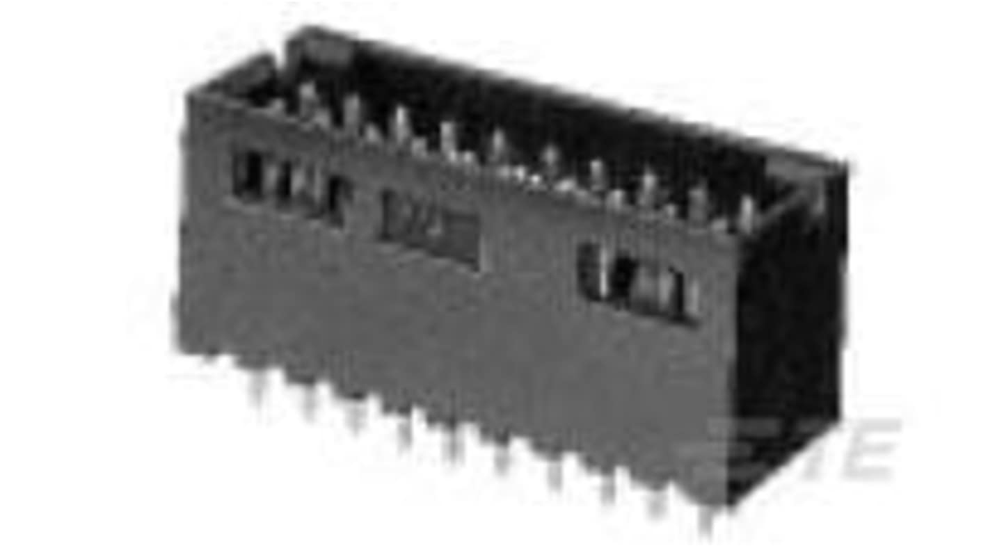 TE Connectivity AMPMODU Series Right Angle Board Mount PCB Header, 22 Contact(s), 2.54mm Pitch, 2 Row(s), Shrouded