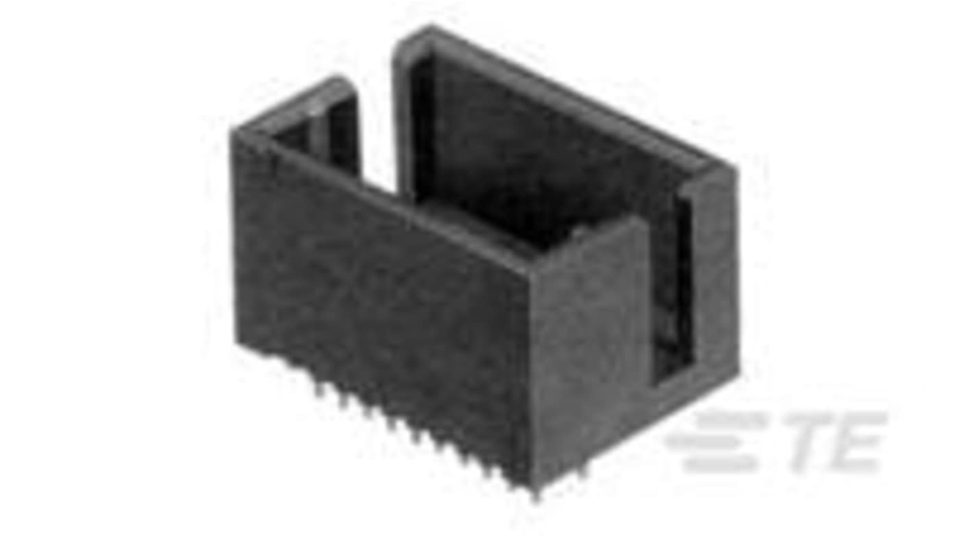 TE Connectivity AMPMODU Series Vertical Board Mount PCB Header, 20 Contact(s), 1.27mm Pitch, 2 Row(s), Shrouded