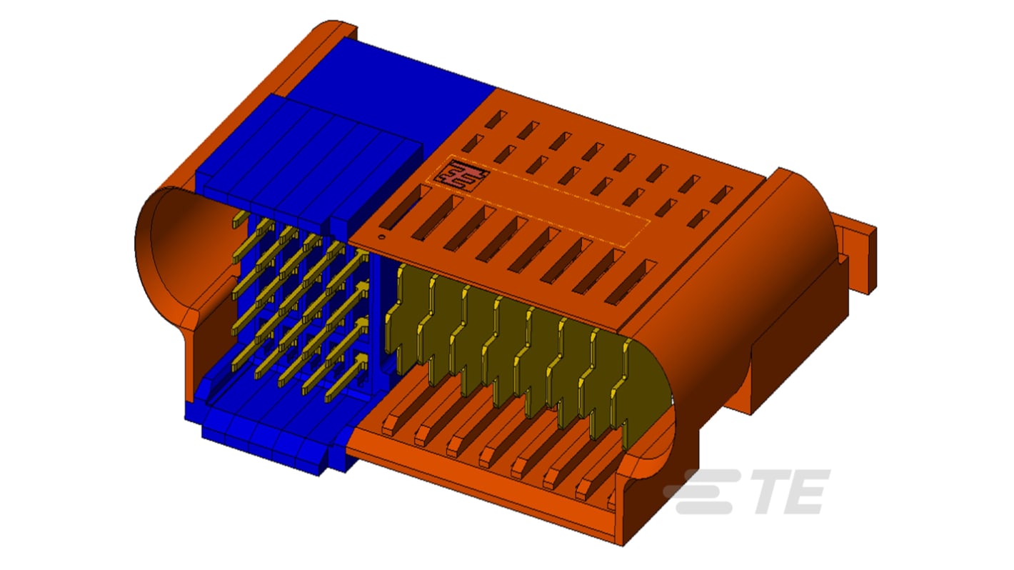 TE Connectivity MINIPAK Series Right Angled Board Mount PCB Header, 33 Contact(s), 2.75mm Pitch, 5 Row(s), Shrouded