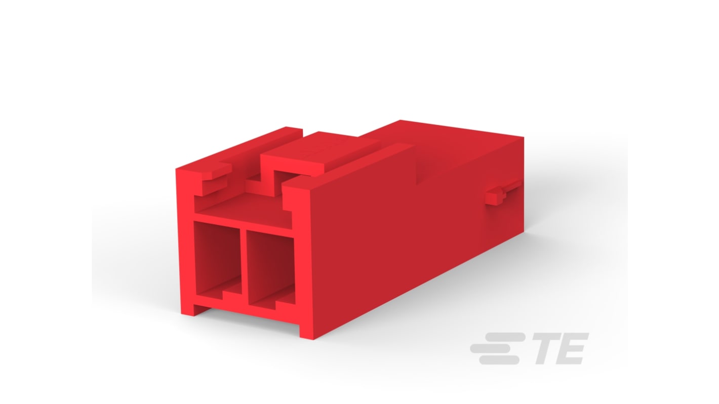 TE Connectivity Power Double Lock Series Straight Cable Mount Housing, 2 Contact(s), 3.96mm Pitch, 1 Row(s)