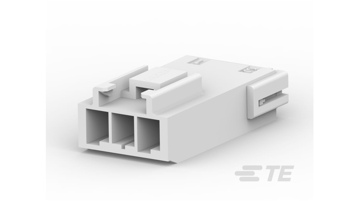TE Connectivity Power Double Lock Series Straight Cable Mount Housing, 3 Contact(s), 3.96mm Pitch, 1 Row(s)