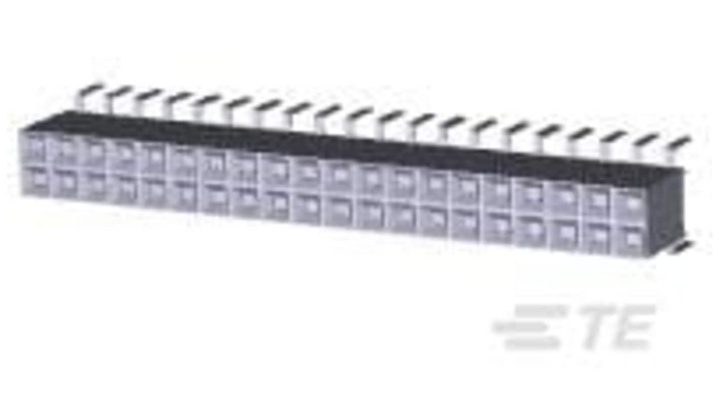 TE Connectivity 53426 Series Vertical Board Mount PCB Socket, 40-Contact, 2-Row, 2.54mm Pitch, Through Hole Termination