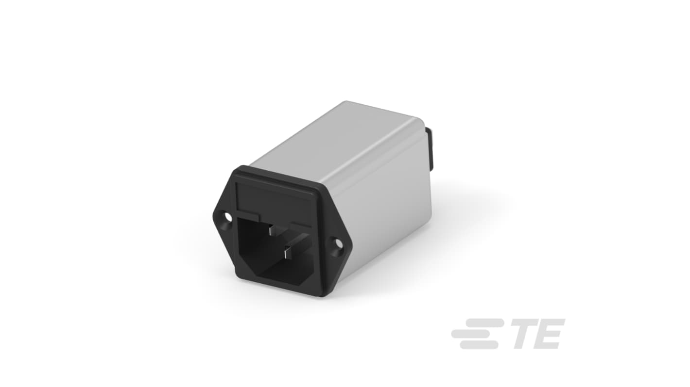 TE Connectivity 6A, 250 V ac Flange Mount IEC Filter 2-6609115-4 1 Fuse
