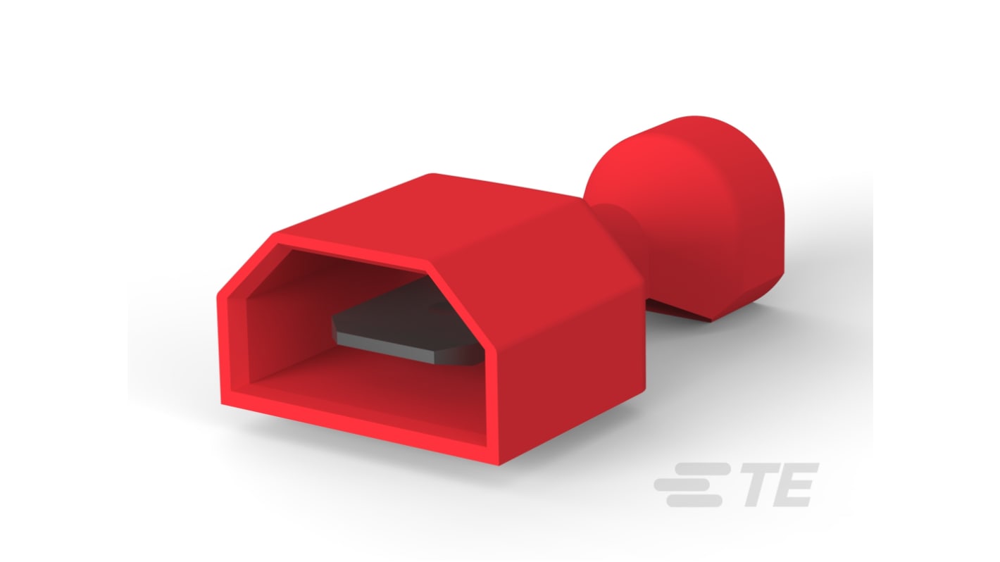 TE Connectivity Ultra Fast 250 Red Insulated Spade Connector, Tab, 6.35mm Tab Size