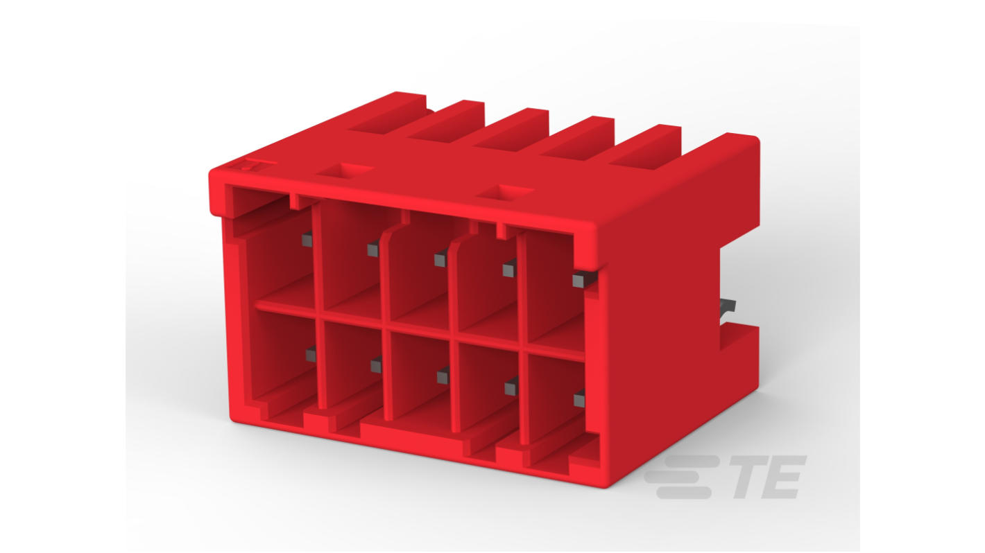 TE Connectivity GRACE INERTIA Series Vertical Board Mount PCB Header, 10 Contact(s), 3.3mm Pitch, 2 Row(s), Shrouded