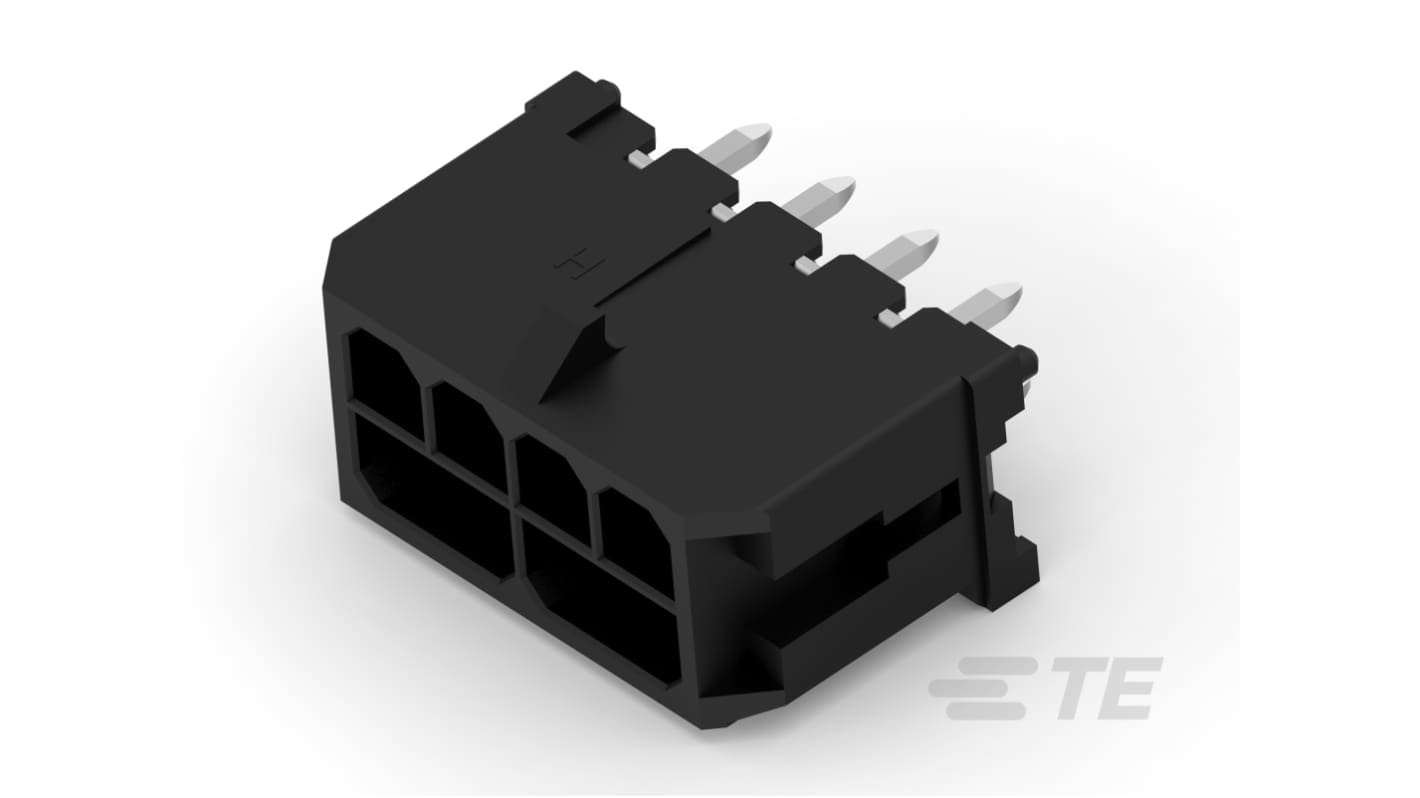 TE Connectivity 20 Or 40 Series Vertical Board Mount PCB Header, 8 Contact(s), 3mm Pitch, 2 Row(s), Shrouded