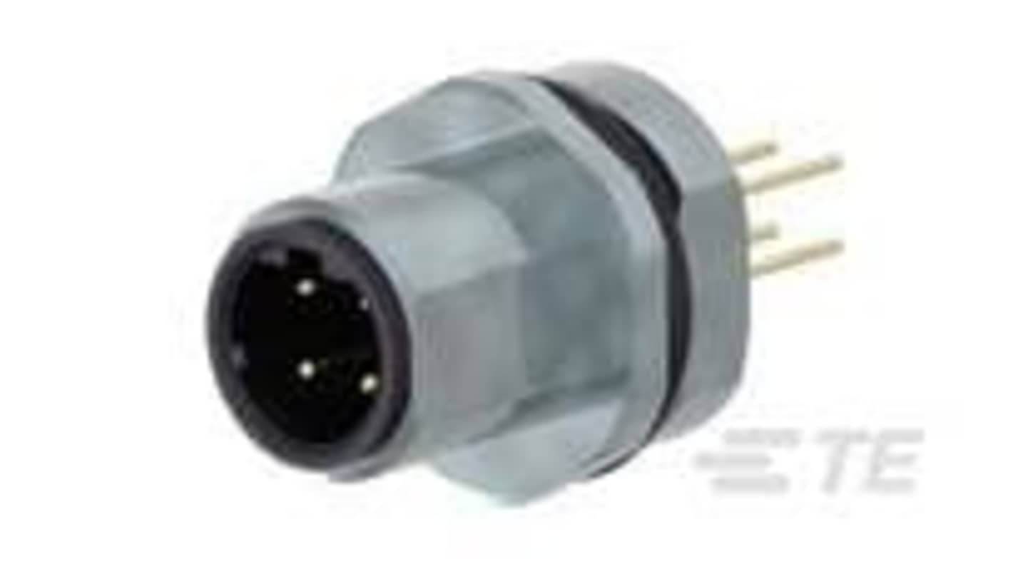 TE Connectivity Circular Connector, 4 Contacts, Panel Mount, M12 Connector, Male, 3-2271 Series