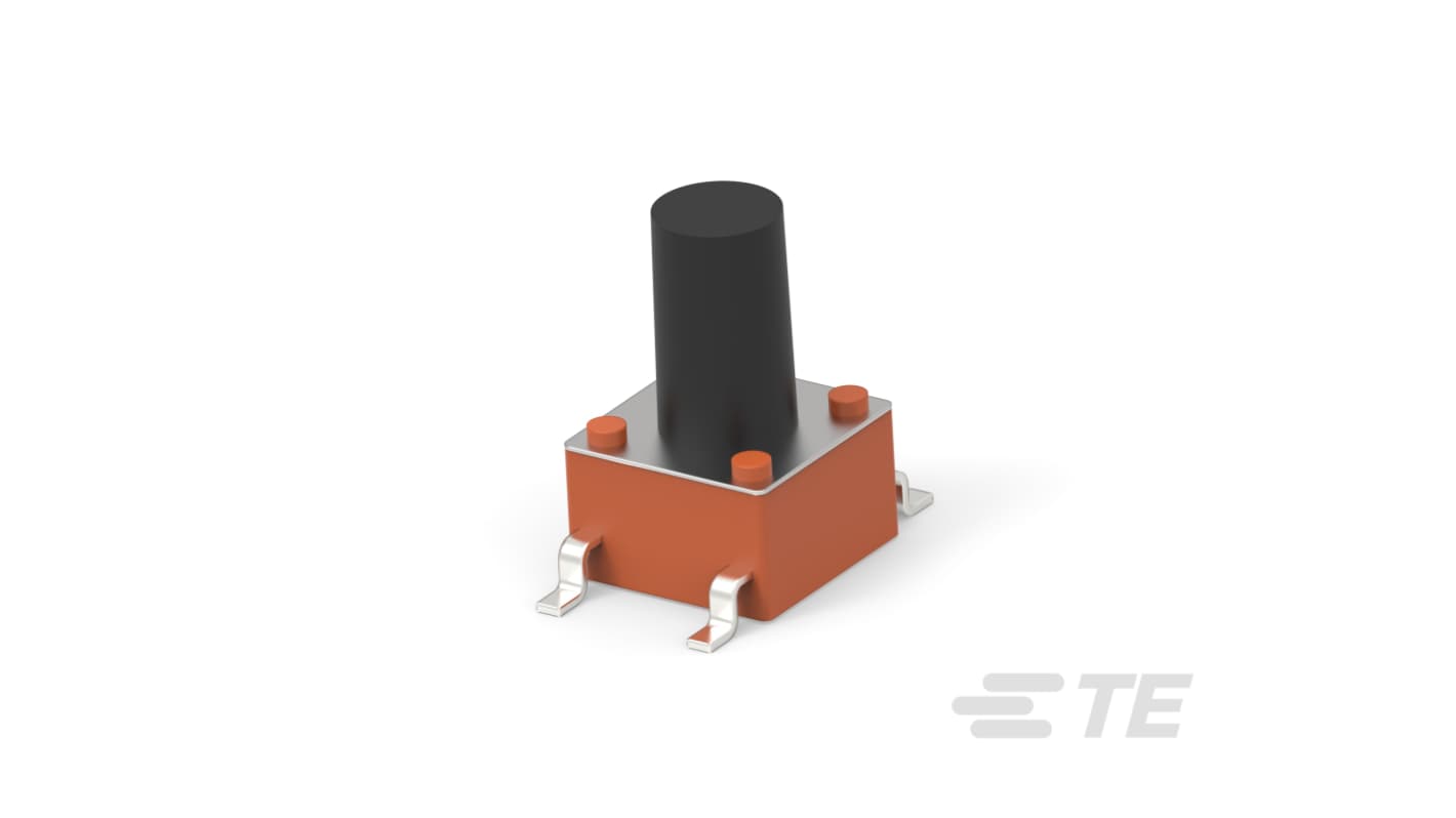 TE Connectivity Black Round Tactile Switch, Single Pole - Single Throw 50mA 5.9mm Surface Mount