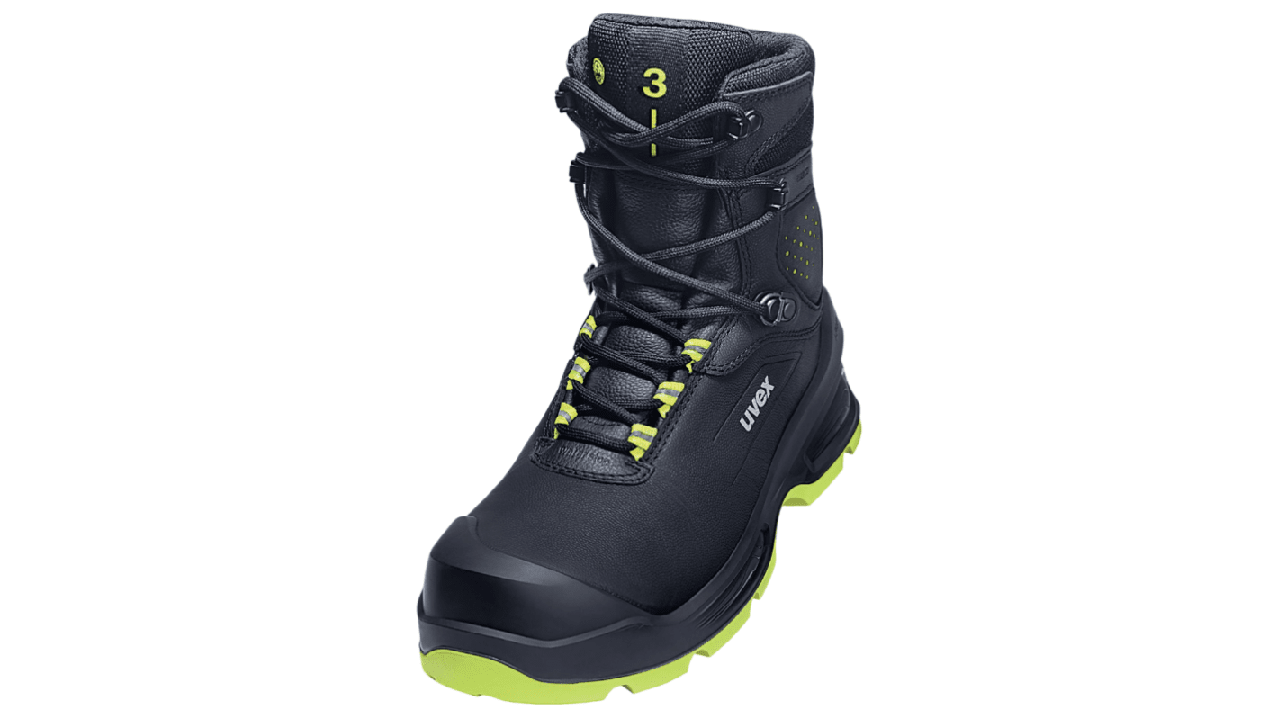 uvex 68752 Black, Yellow Non Metallic Toe Capped Unisex Safety Boots, UK 5, EU 38