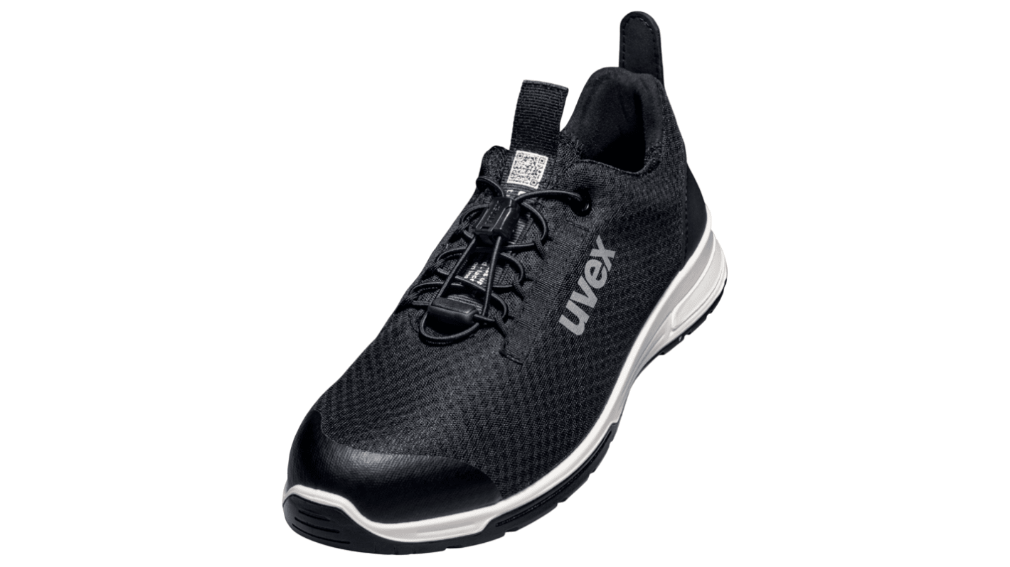 uvex 84753 Unisex Black, White Non Metallic Toe Capped Safety Trainers, UK 9.5, EU 44