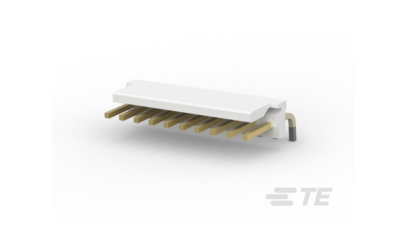 TE Connectivity MTA 156 Series Right Angled Board Mount PCB Header, 10 Contact(s), 3.96mm Pitch, 1 Row(s), Shrouded