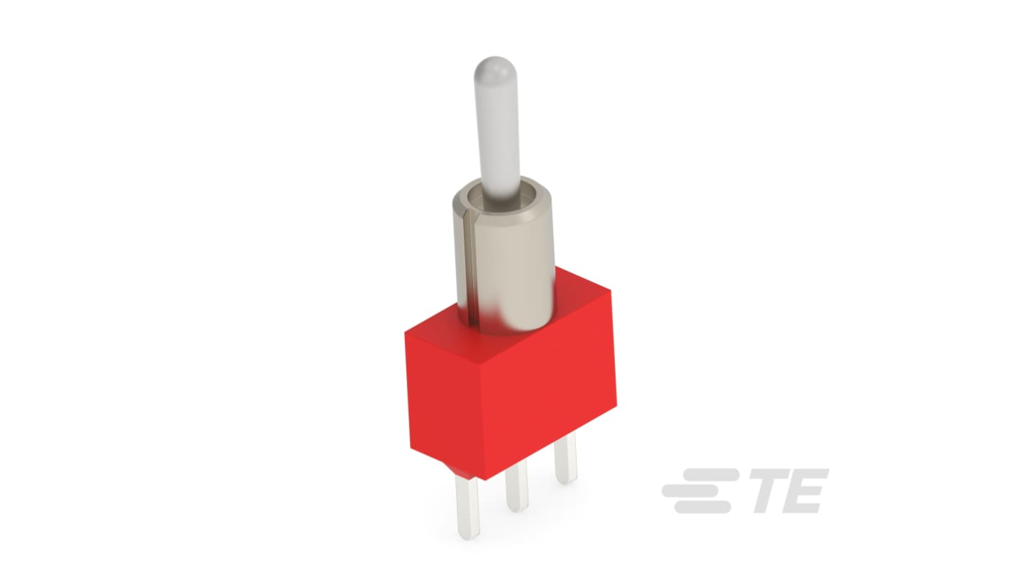 TE Connectivity Toggle Switch, Panel Mount, PCB Mount, On-On, Single Pole - Double Throw, Solder, Through Hole