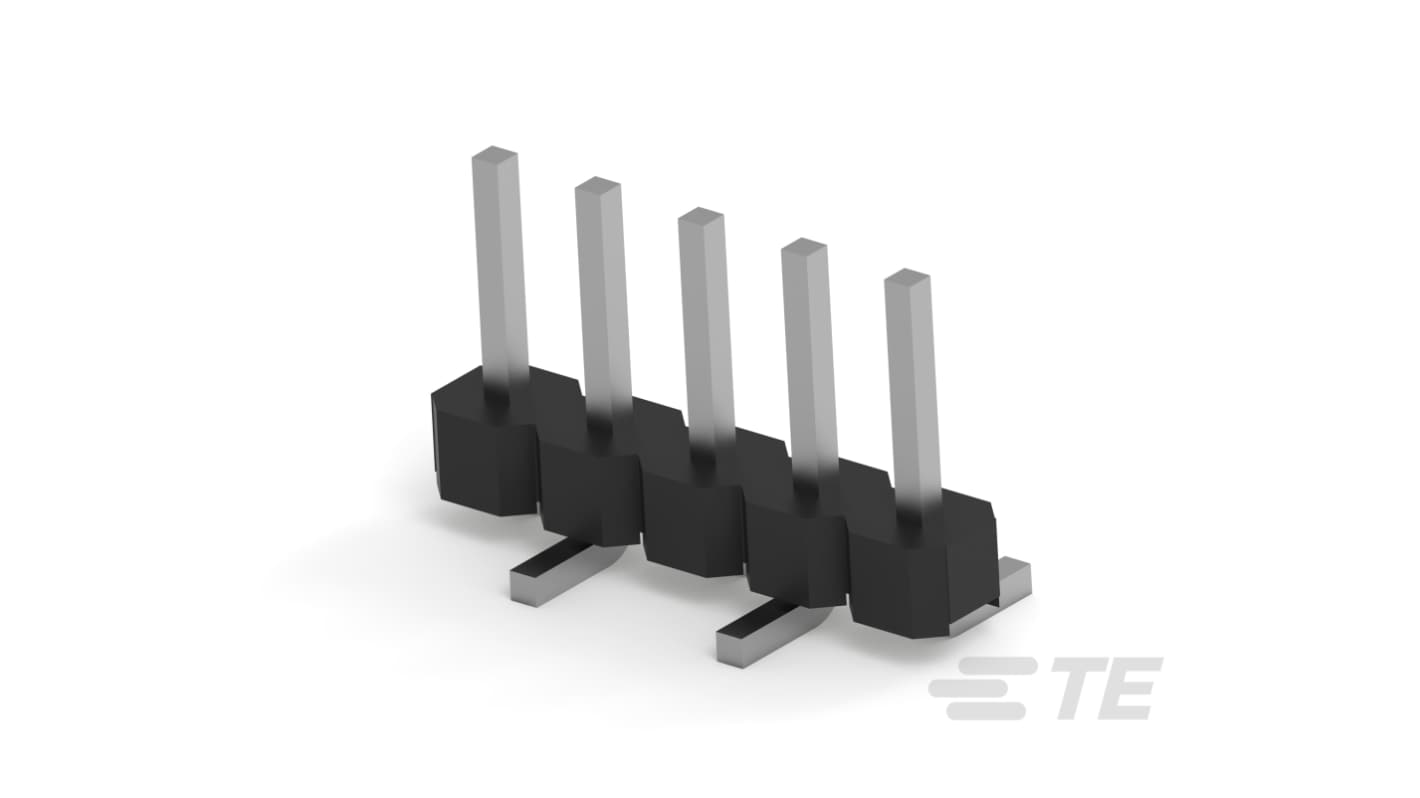 TE Connectivity AMPMODU Series Right Angle Surface Mount PCB Header, 5 Contact(s), 2mm Pitch, 1 Row(s), Unshrouded
