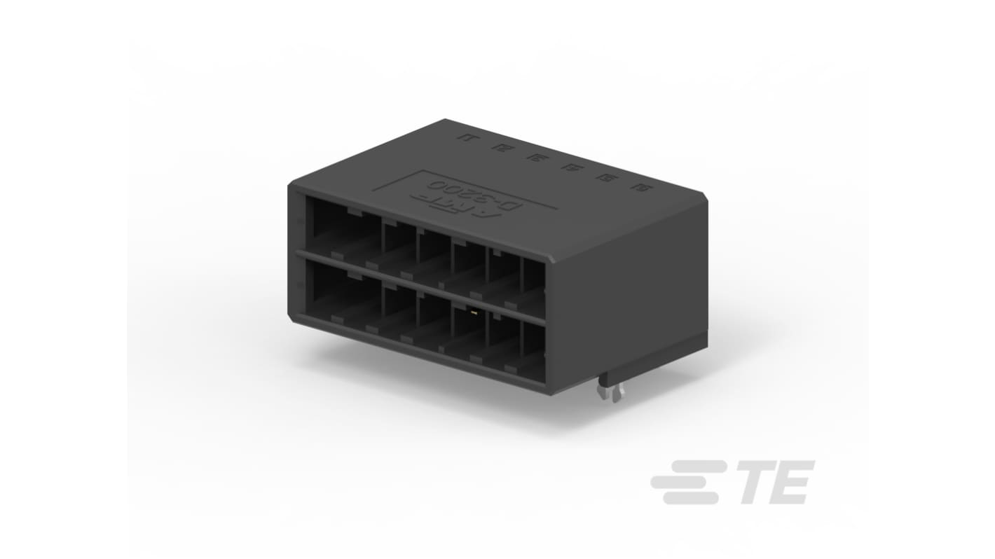 TE Connectivity Dynamic 3000 Series Horizontal Board Mount PCB Header, 12 Contact(s), 5.08mm Pitch, 2 Row(s), Shrouded