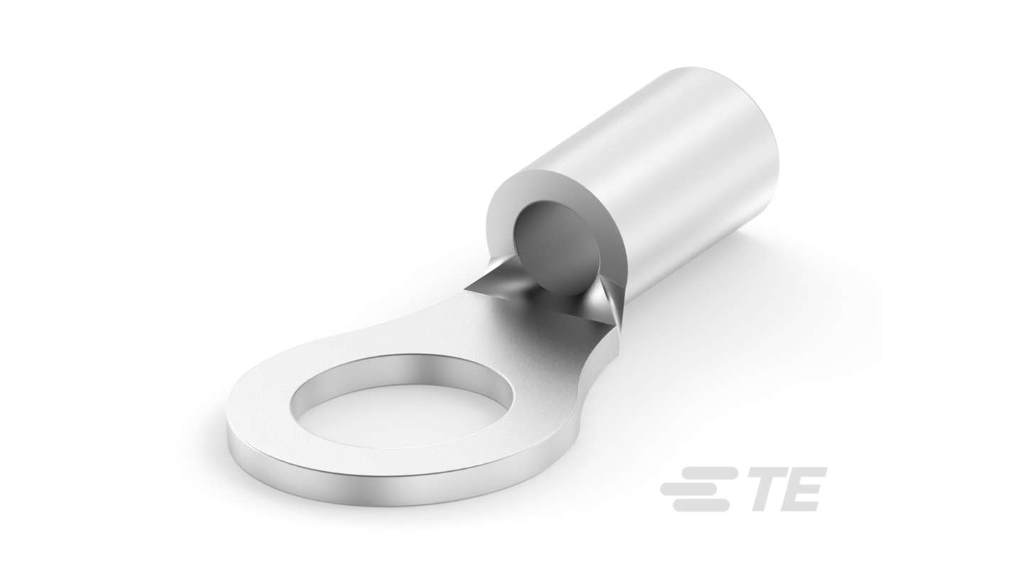 TE Connectivity, SOLISTRAND Uninsulated Ring Terminal, #10 Stud Size, Silver