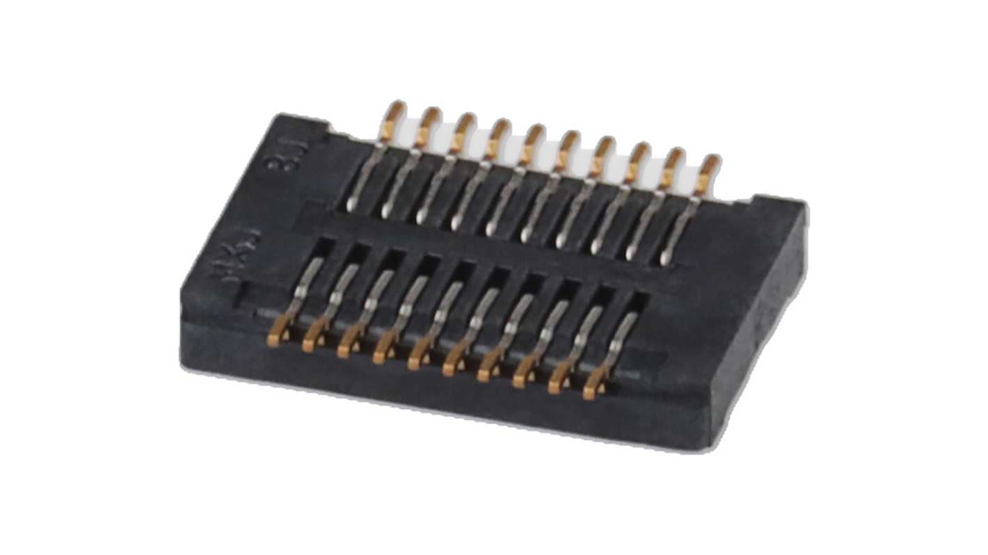 Gniazdo PCB 20 -pinowe 2 -rzędowe raster: 0.5mm Gniazdo do montażu na płytce drukowanej Pionowy Montaż na płytce