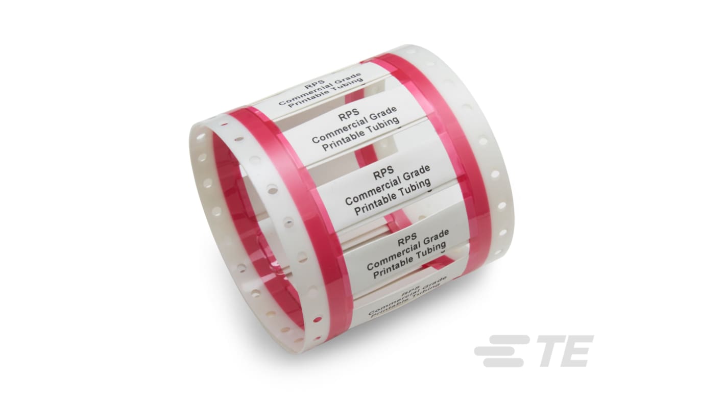 TE Connectivity 5502 Snap On Heat Shrink Cable Marker, White, 2.31 → 5.46mm Cable, for Thermal Transfer Printer,