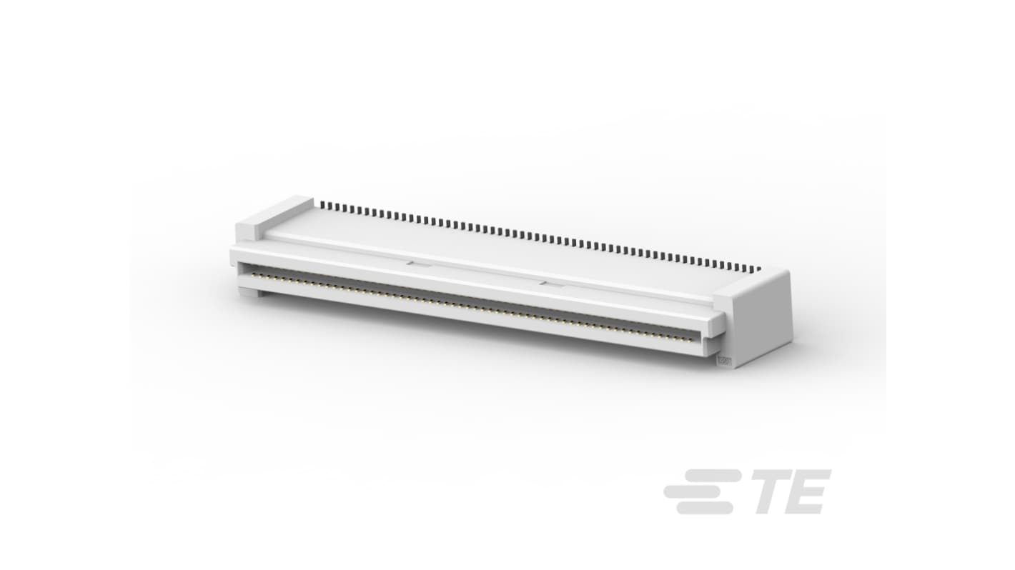 TE Connectivity 50846 Series Vertical Board Mount PCB Socket, 120-Contact, 0.8mm Pitch, Surface Mount Termination