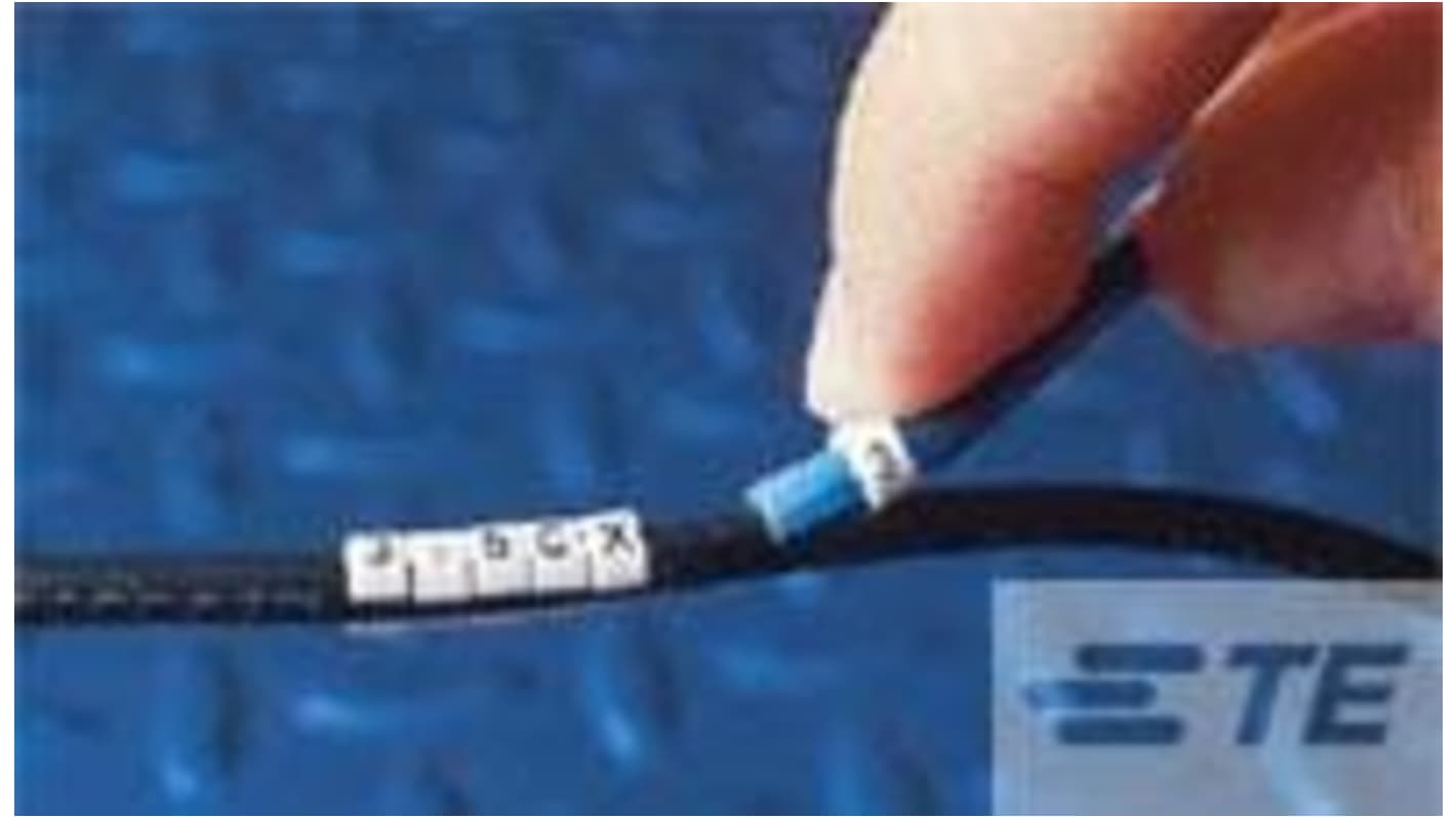 TE Connectivity Agastat 7000 Snap On Cable Marker, Black, Pre-printed "F", 8.5 → 11.5mm Cable, for Cables,
