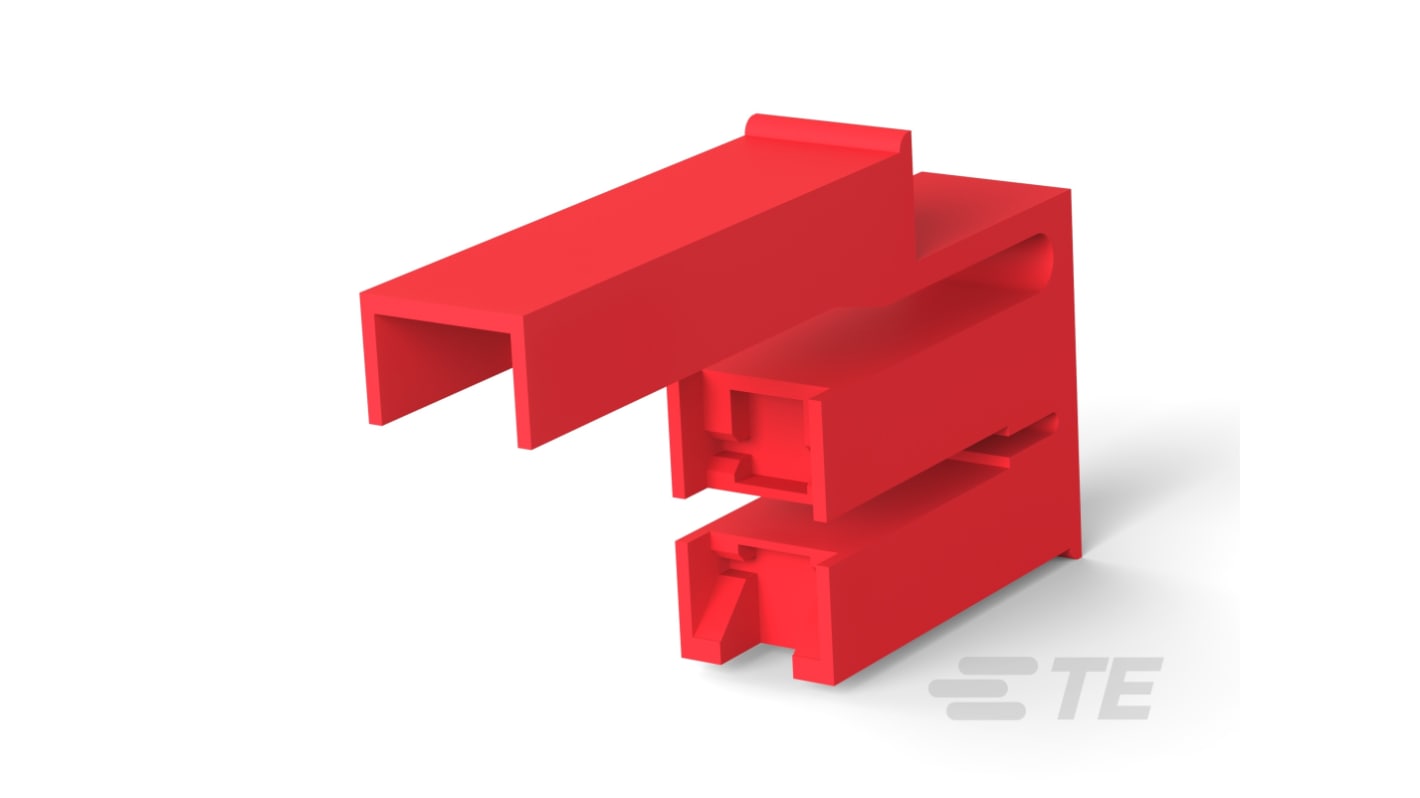 TE Connectivity, FASTON 187 3 Way Nylon Crimp Terminal Housing, Red