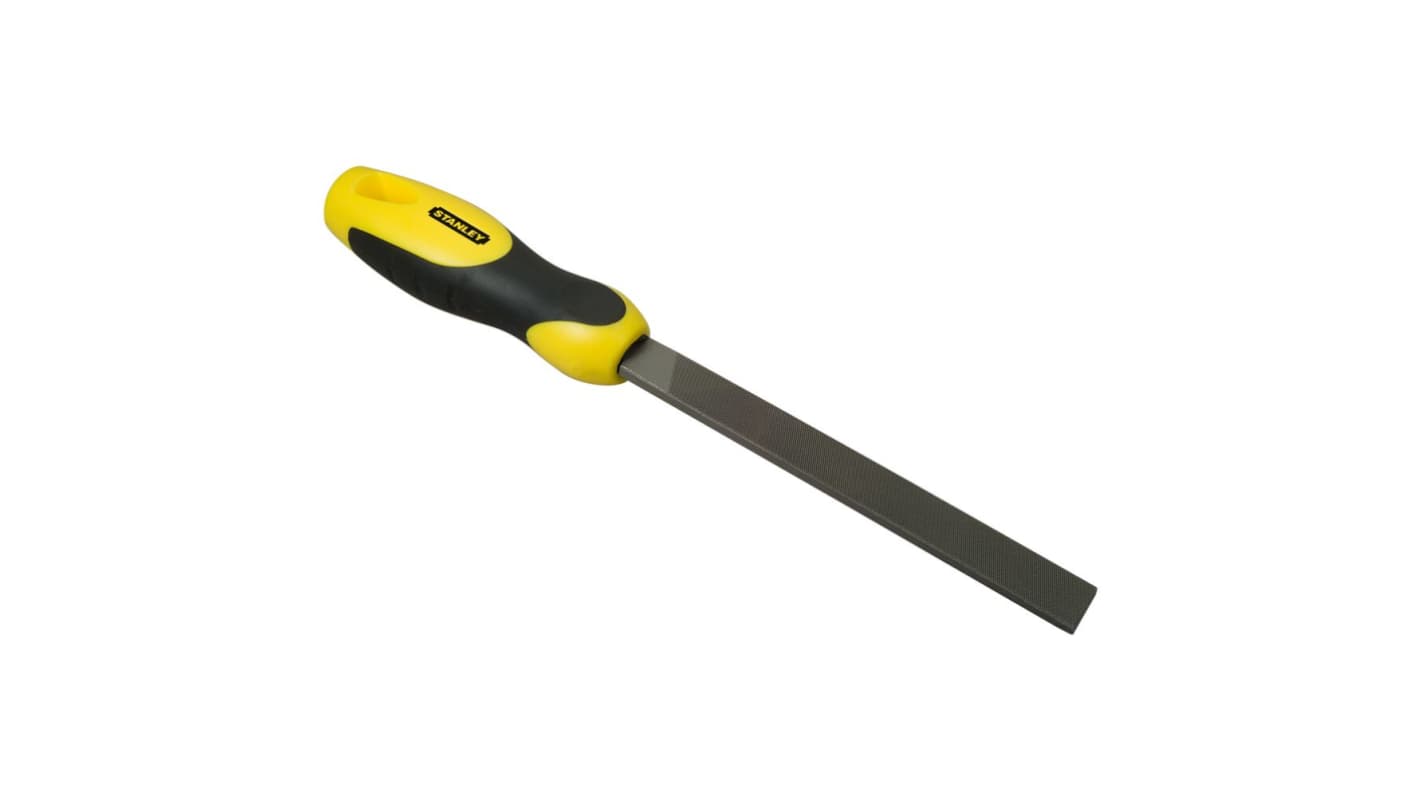 Stanley 380mm, Second Cut, Flat File Handle With Soft-Grip Handle