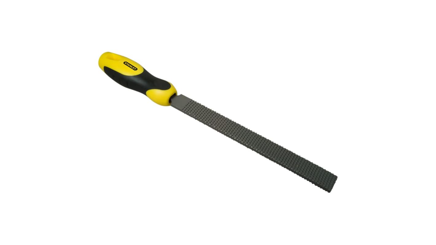 Stanley 380mm, Rasp Cut, Flat File Handle With Soft-Grip Handle