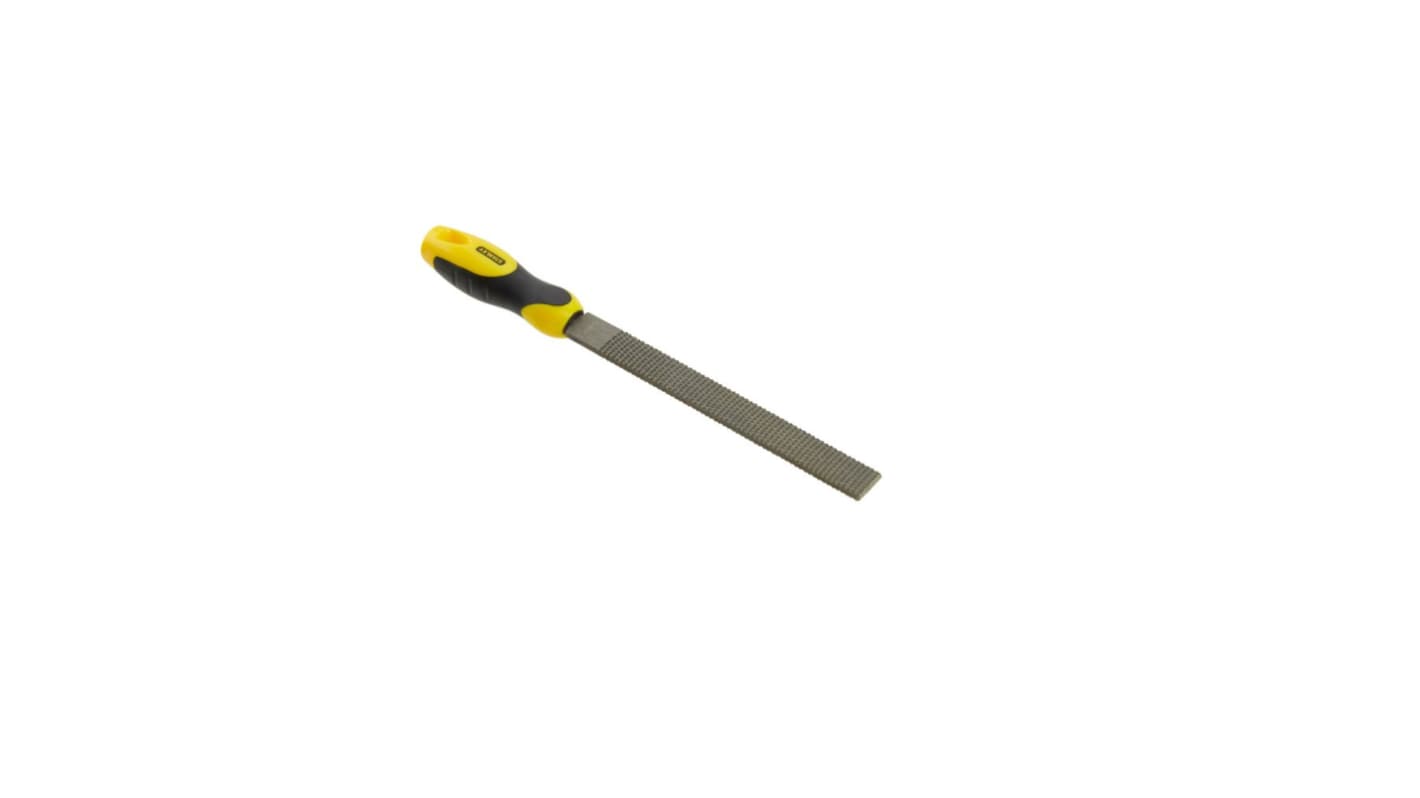 Stanley 380mm, Rasp Cut, Flat File Handle With Soft-Grip Handle