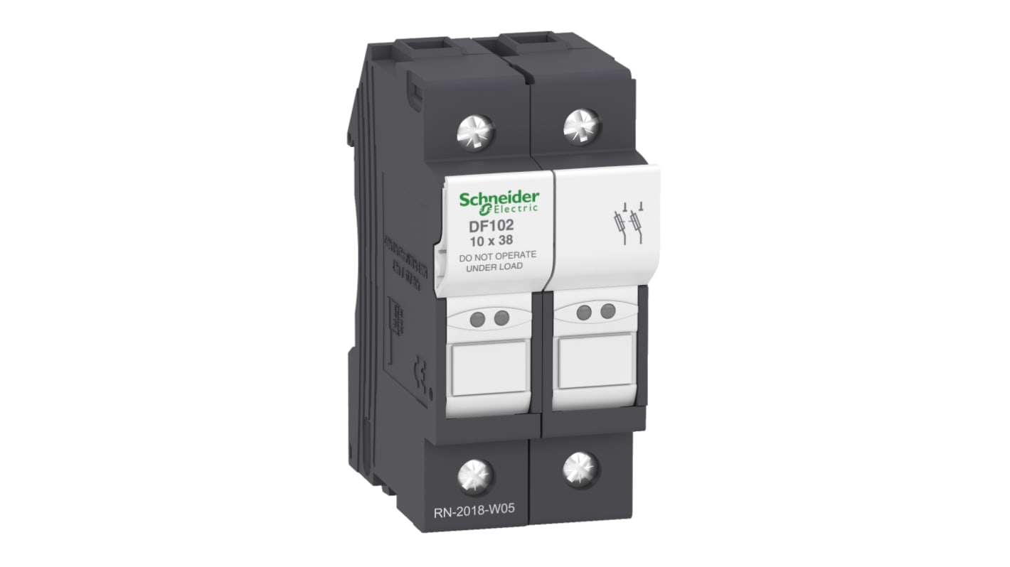 Schneider Electric 保险丝座, 10 x 38mm尺寸, 32A, 690V 交流, 导轨安装, 2P, DIN 35 mm导轨