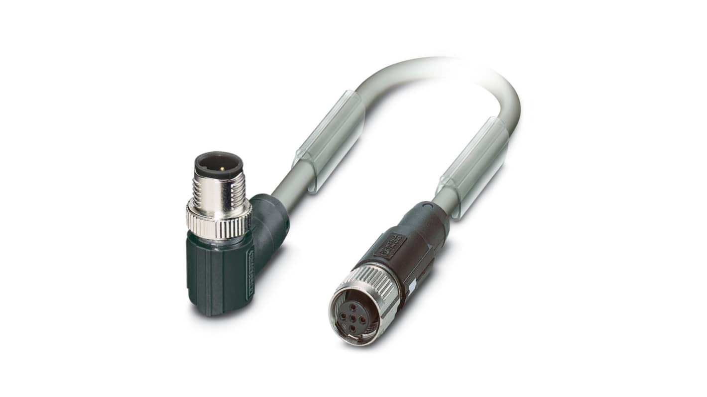 Phoenix Contact SAC Bus Cable, 5 Cores, 0.25 mm², Bus, 300mm, Silver Grey Polyurethane PUR Sheath, 24 AWG