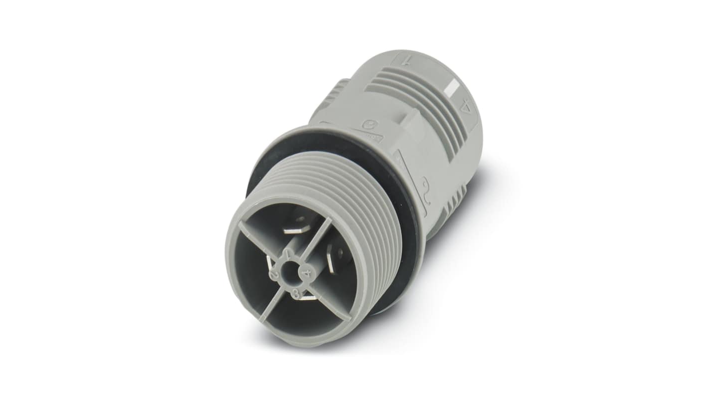 Phoenix Contact Circular Connector, 4 Contacts, Front Mount, M25 Connector, Plug, Male, IP68, IP69K, QPD Series