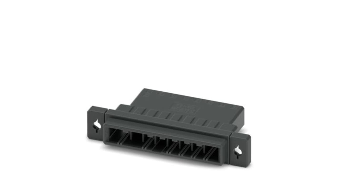 Phoenix Contact D32H Series Panel Feed Through Terminal Plug, 8-Contact, 5.08mm Pitch, Snap-In, 1-Row, Crimp Termination