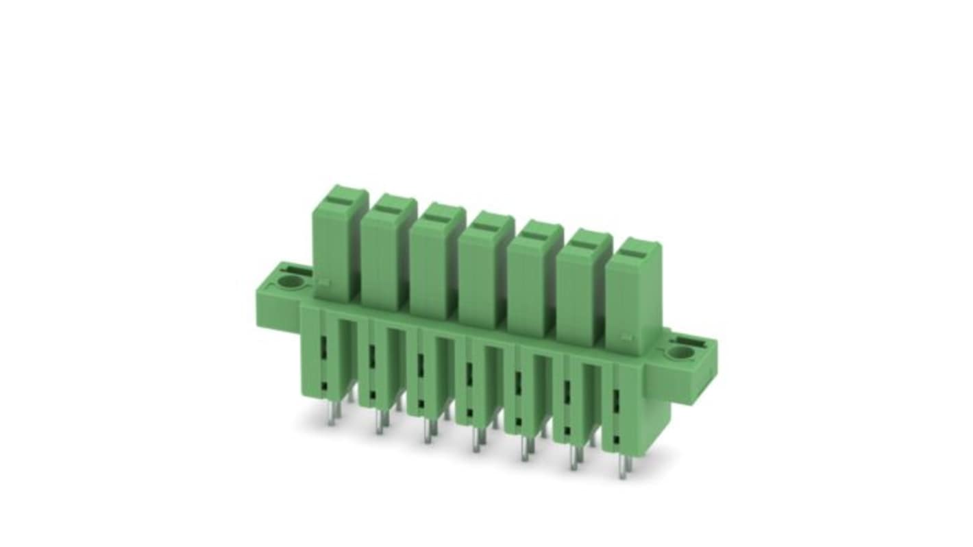 Phoenix Contact IPCV Series Vertical Wave Soldering PCB Header, 7 Contact(s), 7.62mm Pitch, 1 Row(s), Unshrouded