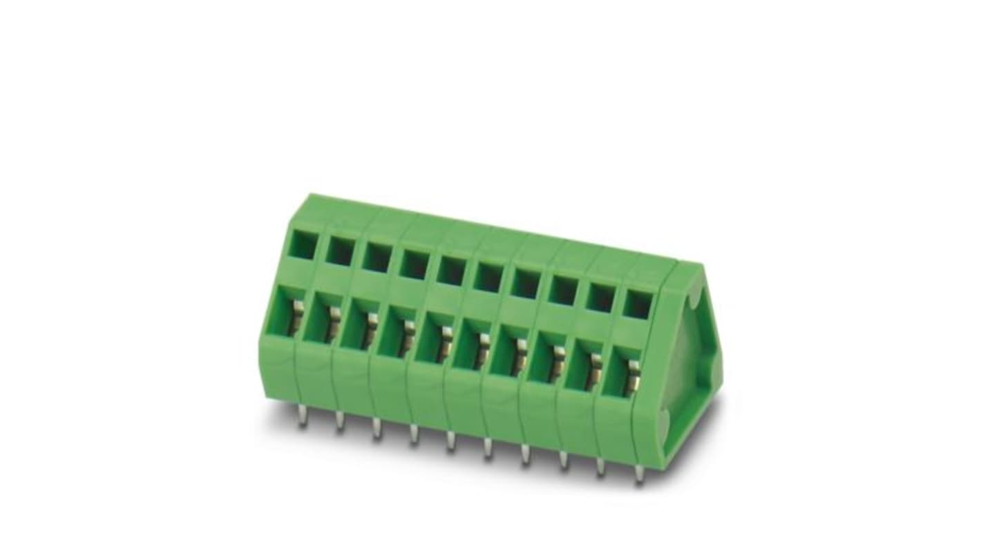 Phoenix Contact ZFKDSA Series PCB Terminal Block, 4-Contact, 3.81mm Pitch, Wave Soldering, 1-Row, Spring Cage