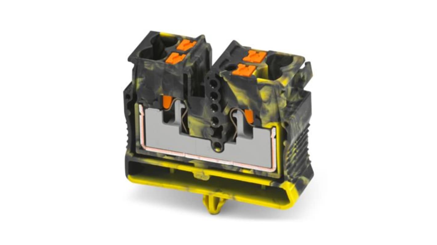 Phoenix Contact 1429443 MPTD Series Black, Yellow, 2.5mm², 1-Level, Push In Termination