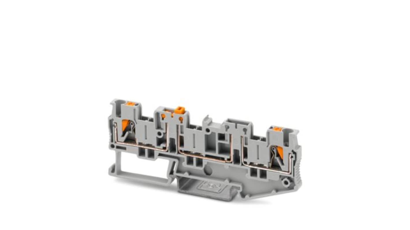 Phoenix Contact 1446168 PT Series Grey, 2.5mm², 1-Level, Push In Termination