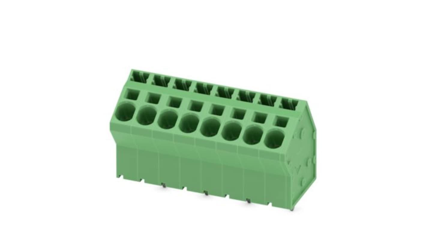 Phoenix Contact SPTA 5 Series PCB Terminal Block, 8-Contact, 7.5mm Pitch, Wave Soldering, 1-Row, Push In Spring