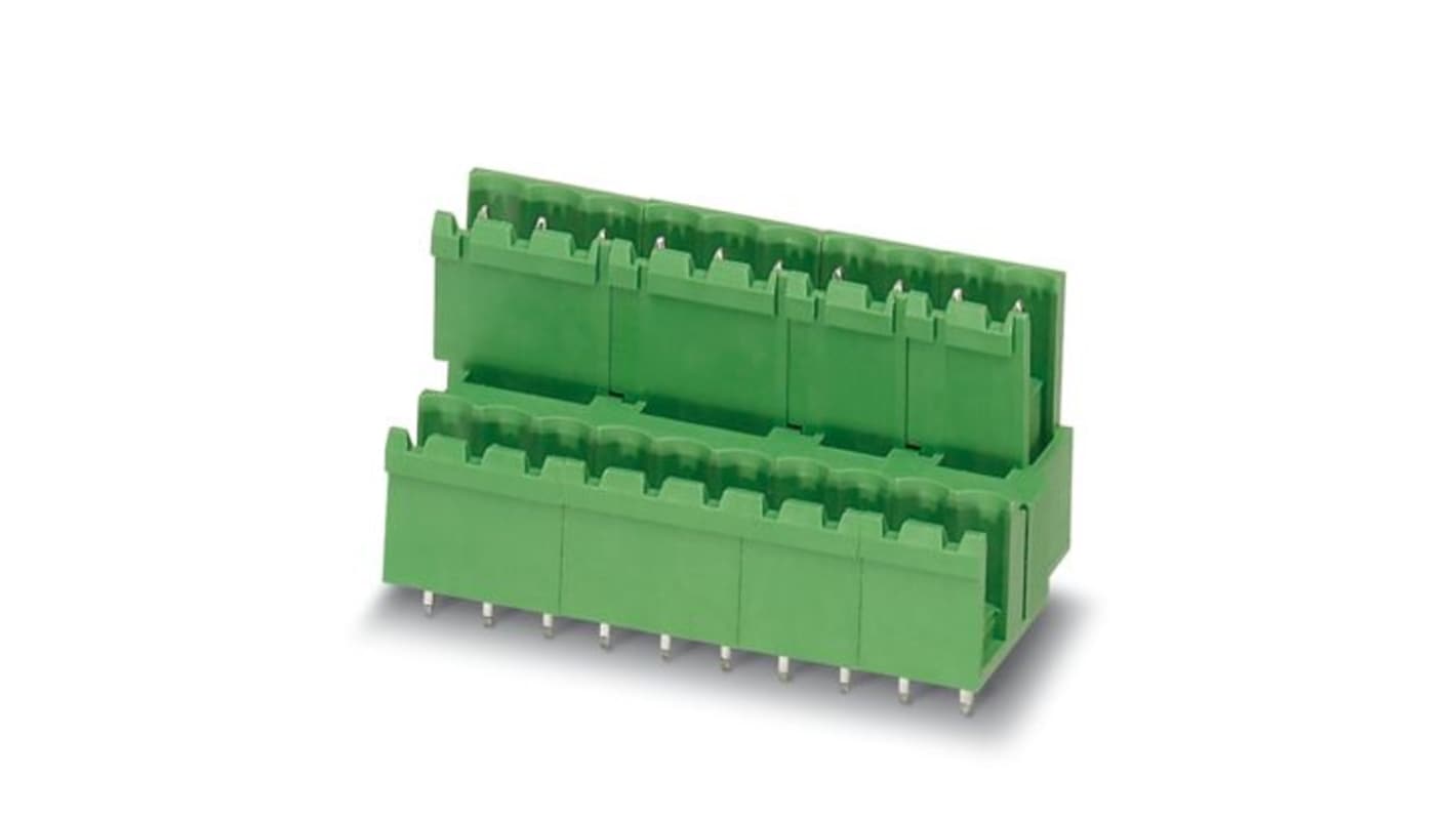 Phoenix Contact MDSTBV Series Vertical Wave Soldering PCB Header, 2 Contact(s), 5mm Pitch, 2 Row(s), Shrouded