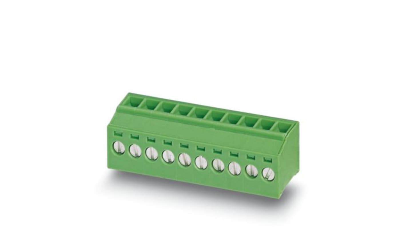 Phoenix Contact MKDSFW 1 Series PCB Terminal Block, 6-Contact, 3.5mm Pitch, Wave Soldering, 1-Row, Screw Termination