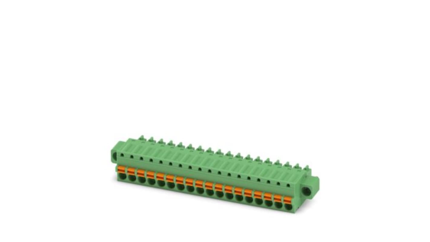 Phoenix Contact FK-MCP Series PCB Connector, 18-Contact, 3.81mm Pitch, Screw, 1-Row, Push In Spring Termination