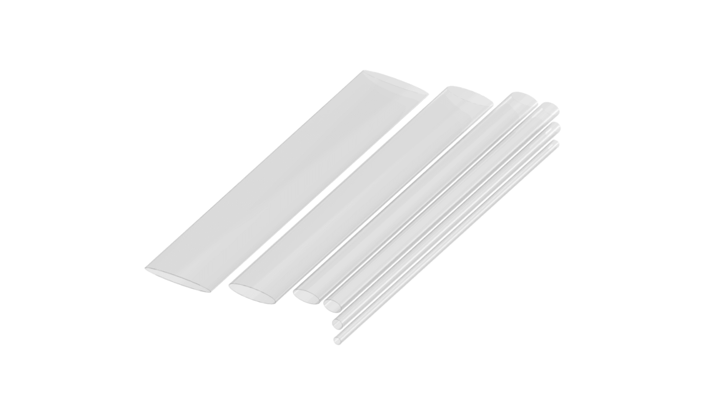 TE Connectivity Heat Shrink Tubing, Clear 9.5mm Sleeve Dia. x 1.2m Length 8.40 Ratio, RNF-100 Series