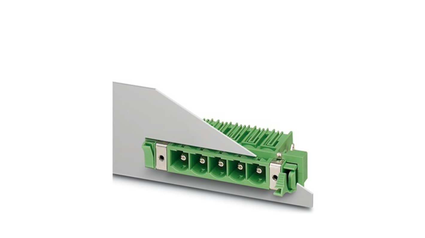 Phoenix Contact, 10.16mm Pitch, DFK, 3 Way, , Pluggable Terminal Block, Feed Through Plug, Screw, Screw Termination,
