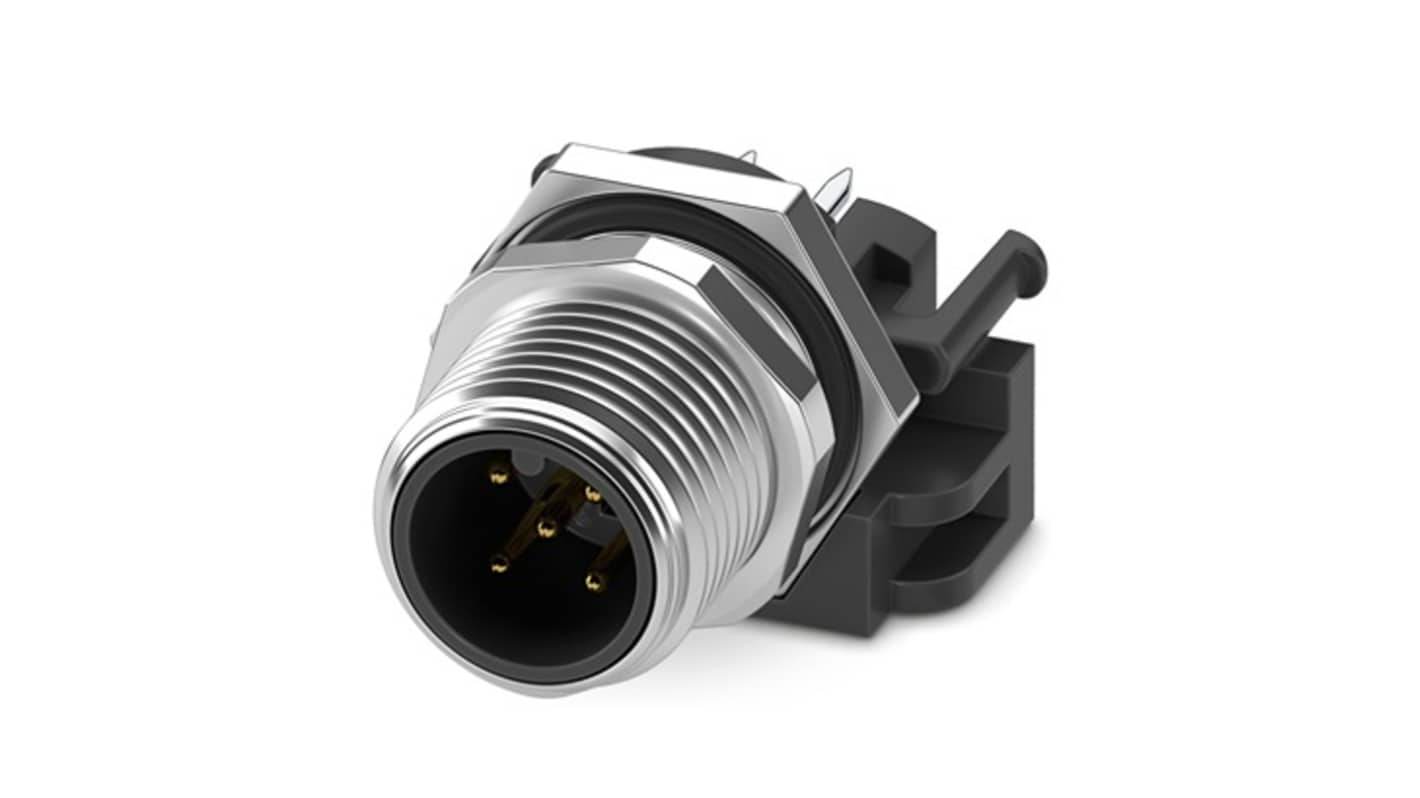 Phoenix Contact Circular Connector, 5 Contacts, Rear Mount, M12 Connector, Plug, Male, IP65, IP67, SACC Series