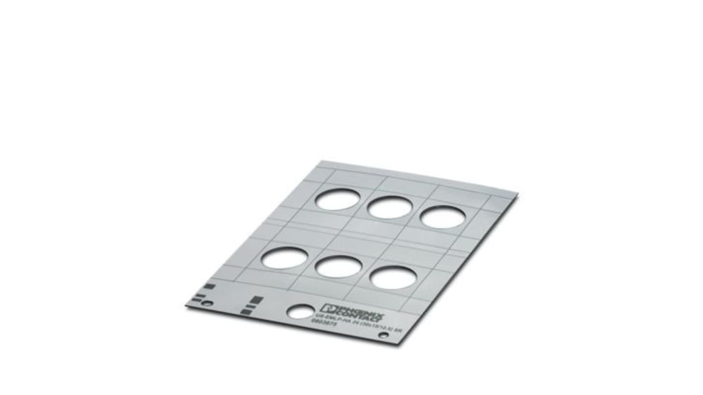 Phoenix Contact US-EML Silver on Silver Cable Labels, 66 mm Length, 30 mm Width, 66mm Label Length, 30mm Label Width