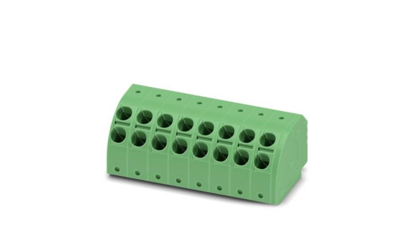 Phoenix Contact, 5mm Pitch, 5/..-PH, PTDA 2, 16 Way, , Pluggable Terminal Block, Plug, PCB Mount, Push In Spring