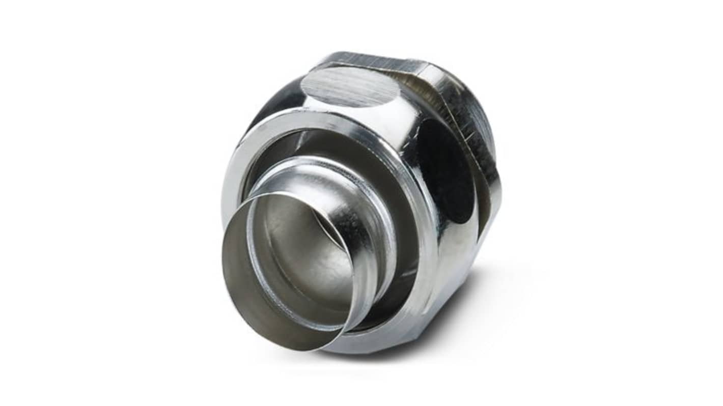 Phoenix Contact WP-G Series Silver Nickel Plated Brass Cable Gland, M25 Thread, 20.5mm min., 27mm max., IP40