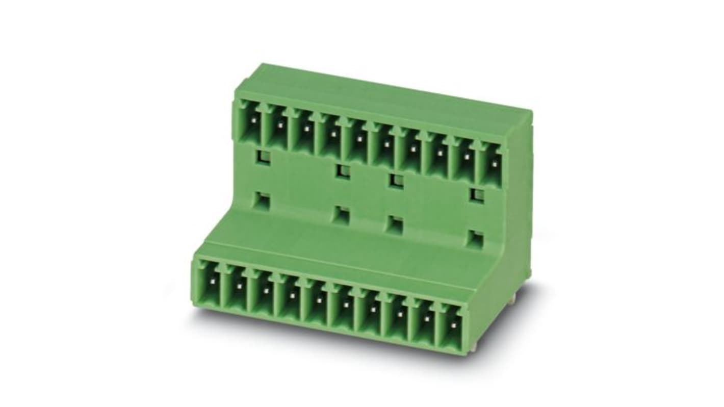 Phoenix Contact MCD Series Straight Wave Soldering PCB Header, 3 Contact(s), 3.81mm Pitch, 2 Row(s), Shrouded