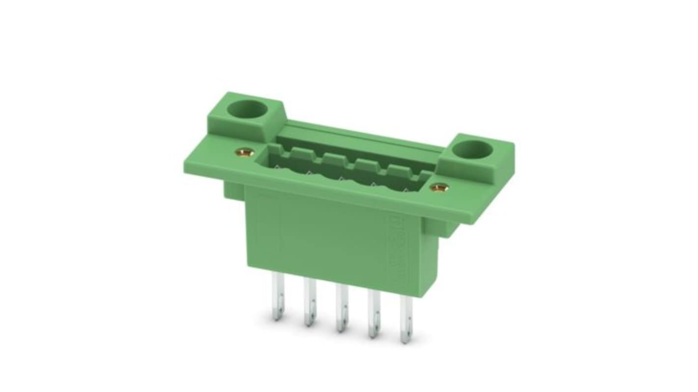 Phoenix Contact, 5mm Pitch, 5/..-GF, DFK-MSTB 2, 5 Way, , Pluggable Terminal Block, Feed Through Header, Threaded