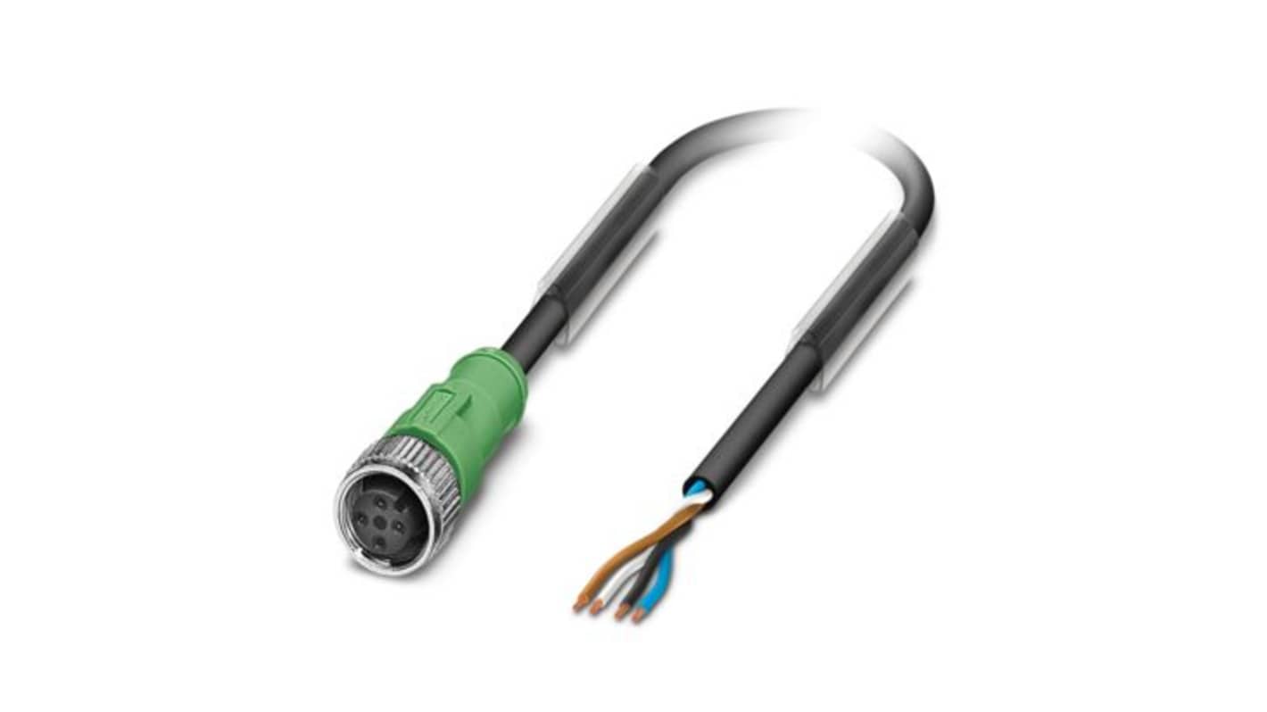 Phoenix Contact Straight Female 4 way M12 Sensor Actuator Cable, 25m