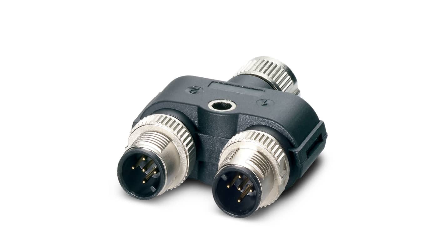 Phoenix Contact M12分线盒, 4端口, 60V 直流, 0.5mm线长, SAC系列