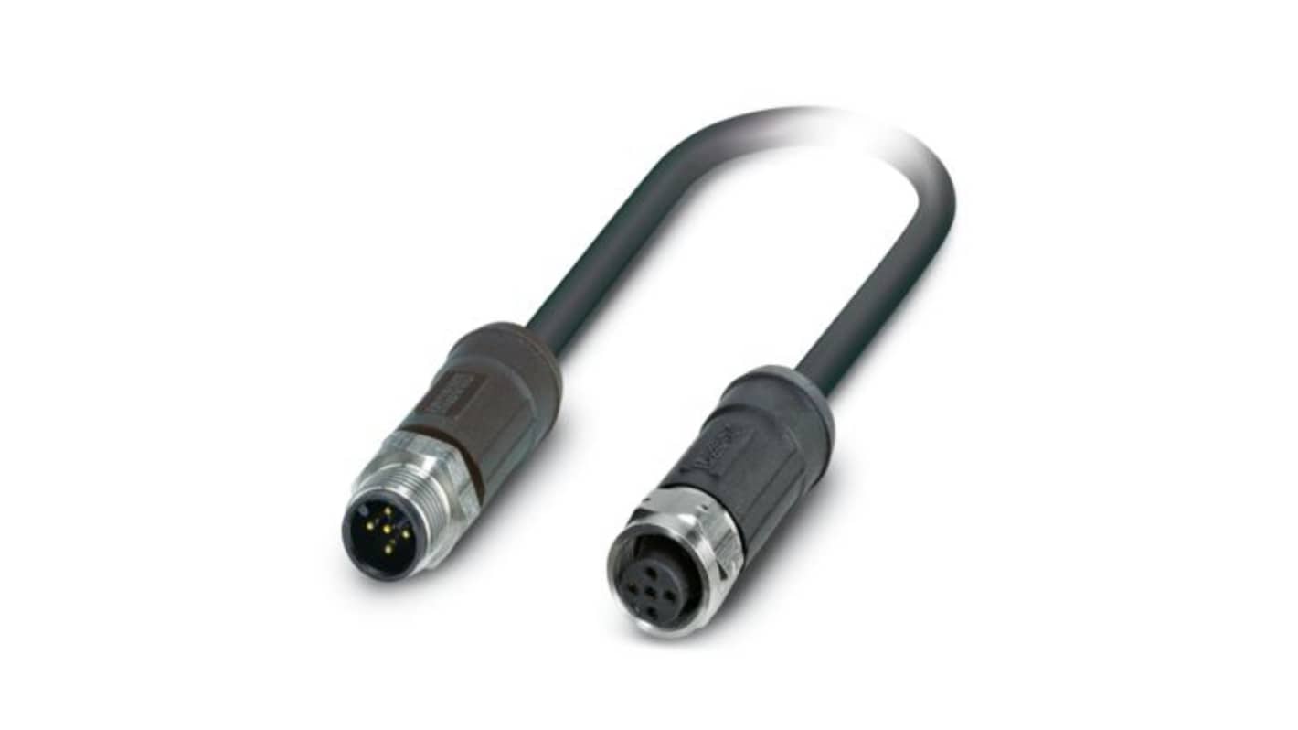 Cable de bus Phoenix Contact, con. A M12 Macho, 5 polos, con. B M12 Hembra, 5 polos, long. 10m